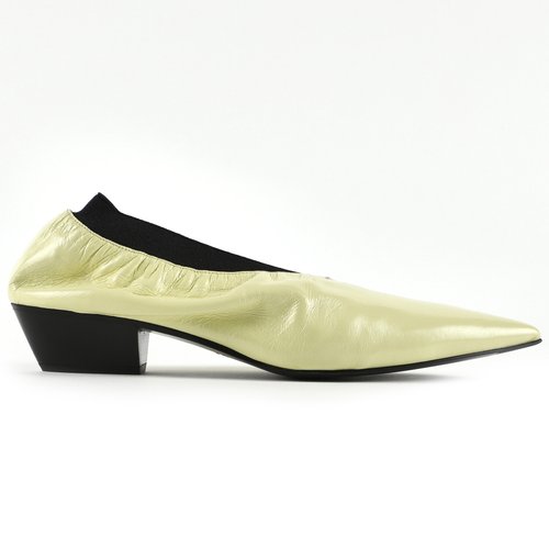 Pre-owned Loewe Leather Flats In Yellow
