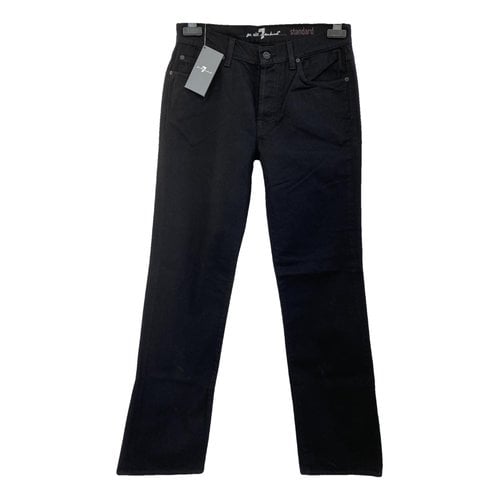 Pre-owned 7 For All Mankind Straight Jeans In Black