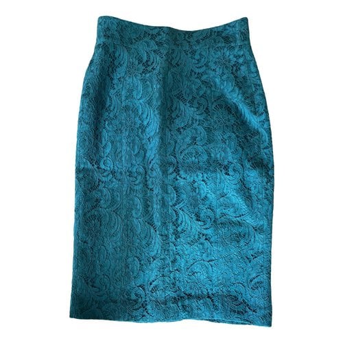 Pre-owned Burberry Silk Mid-length Skirt In Turquoise