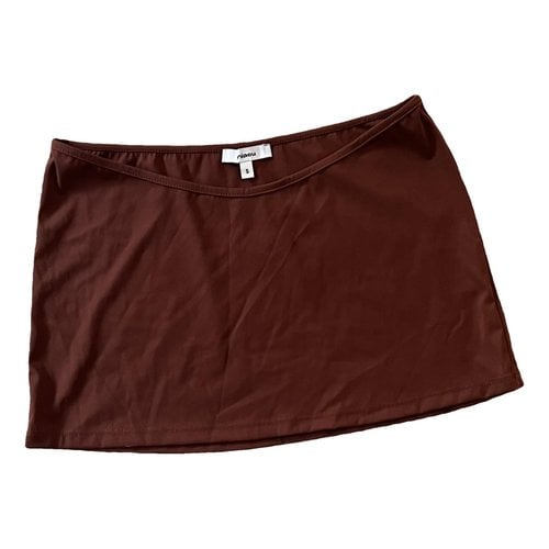Pre-owned Miaou Mini Skirt In Brown