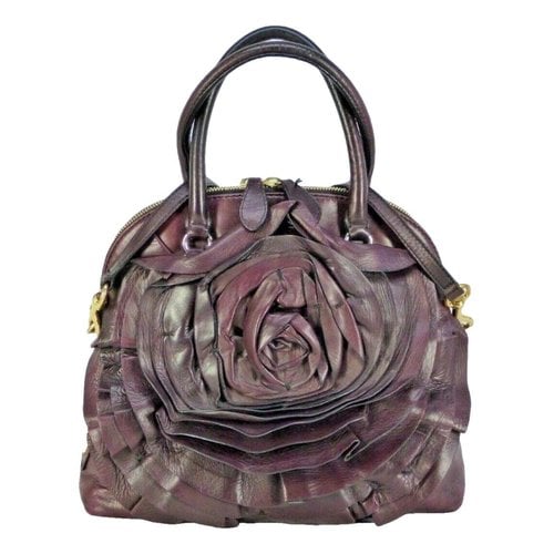Pre-owned Valentino Garavani Leather Handbag In Purple