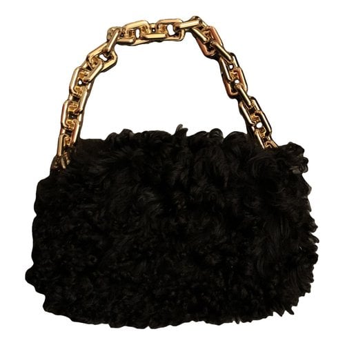 Pre-owned Bottega Veneta Chain Pouch Faux Fur Handbag In Brown