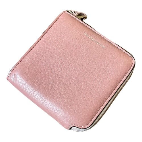 Pre-owned Burberry Leather Wallet In Pink