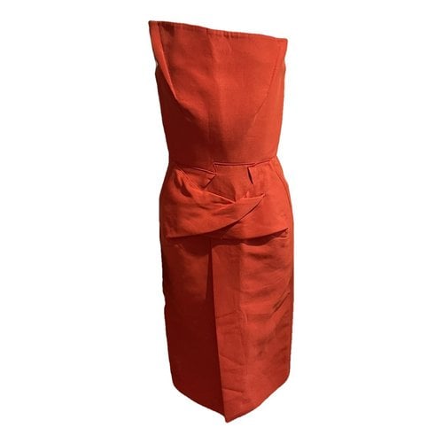 Pre-owned Roland Mouret Wool Mid-length Dress In Red