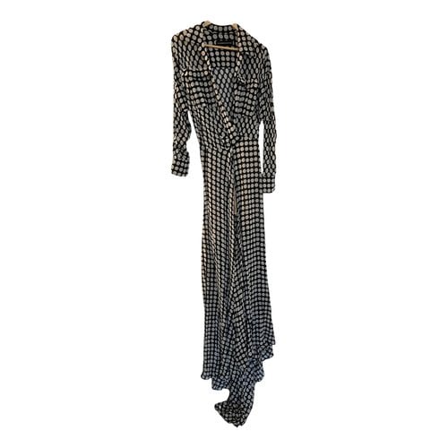 Pre-owned Alexandre Vauthier Silk Maxi Dress In Black