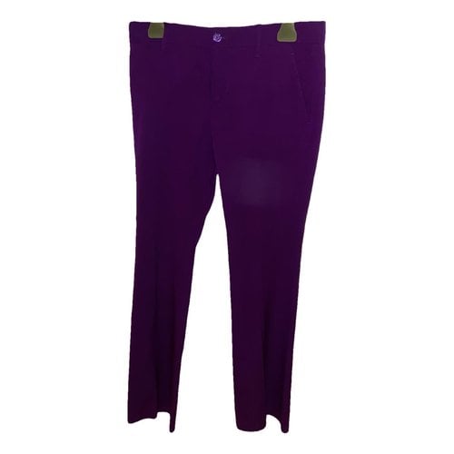 Pre-owned Gucci Wool Straight Pants In Purple