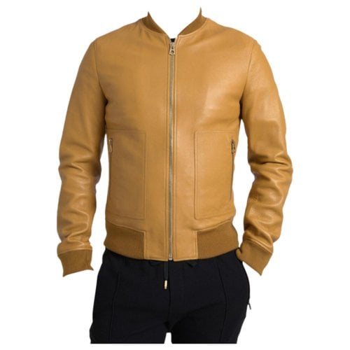 Pre-owned Dolce & Gabbana Leather Jacket In Yellow