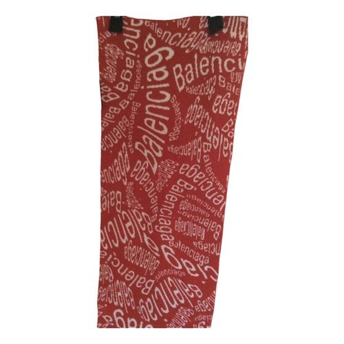 Pre-owned Balenciaga Wool Scarf & Pocket Square In Red