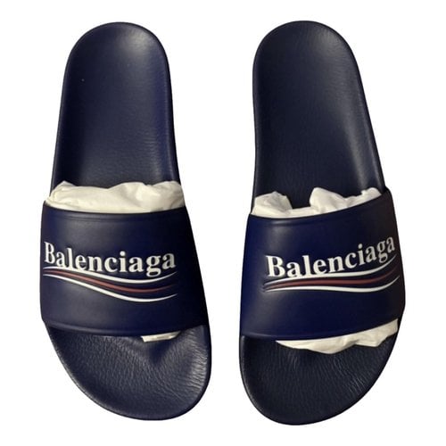 Pre-owned Balenciaga Leather Sandals In Blue