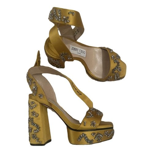 Pre-owned Jimmy Choo Cloth Heels In Yellow