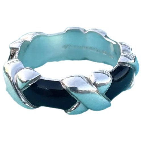 Pre-owned Tiffany & Co Silver Ring In Blue