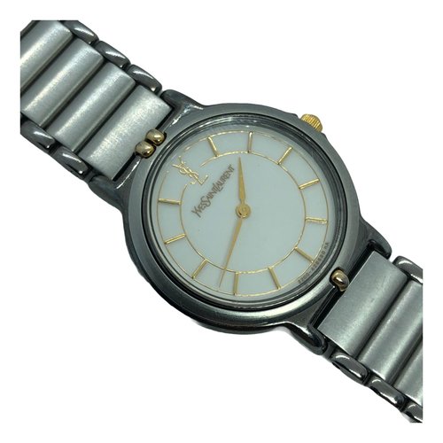 Pre-owned Saint Laurent Watch In Silver