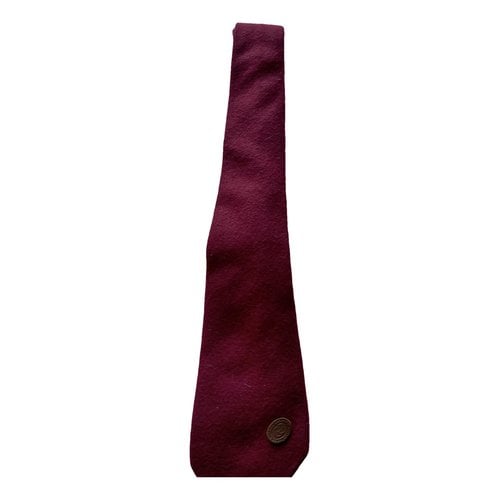 Pre-owned Gucci Cashmere Tie In Burgundy