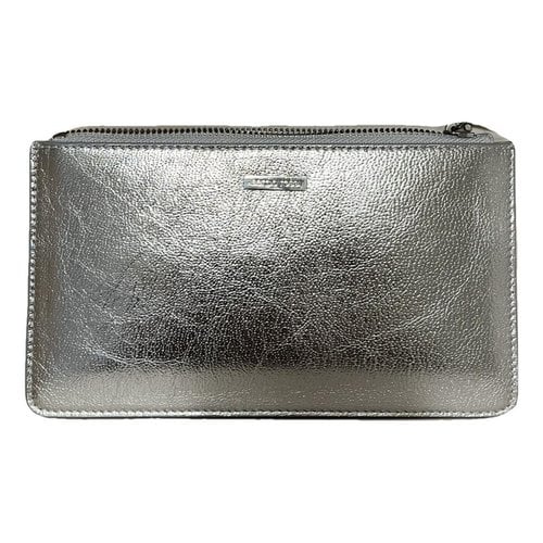 Pre-owned Sergio Rossi Leather Wallet In Silver
