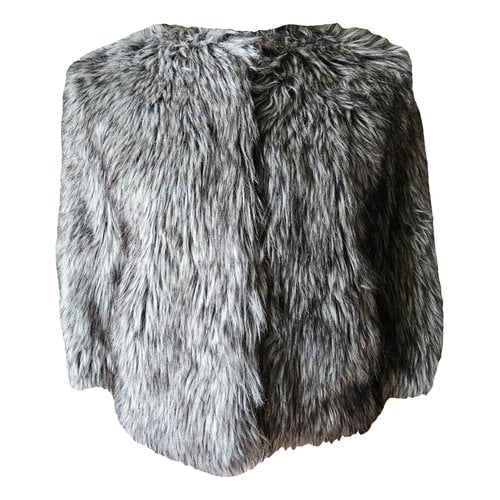 Pre-owned Prada Faux Fur Coat In Grey