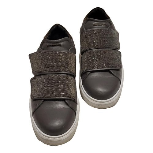 Pre-owned Fabiana Filippi Leather Trainers In Grey