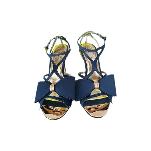 Pre-owned Ted Baker Cloth Sandal In Blue