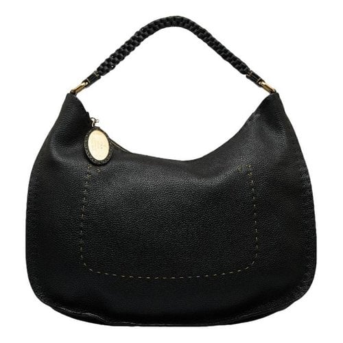 Pre-owned Fendi Leather Handbag In Black