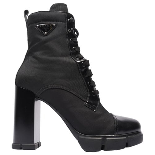 Pre-owned Prada Cloth Boots In Black