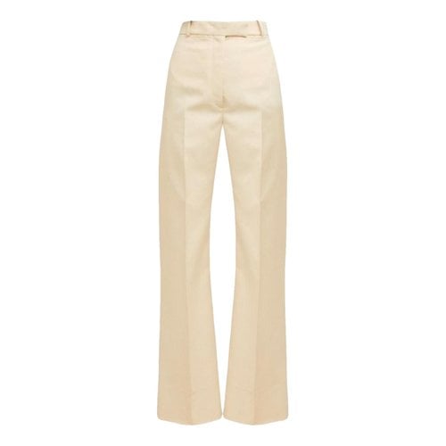 Pre-owned Golden Goose Trousers In Ecru