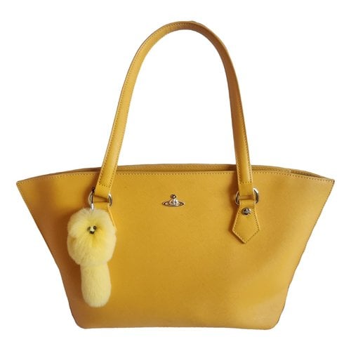 Pre-owned Vivienne Westwood Leather Tote In Yellow