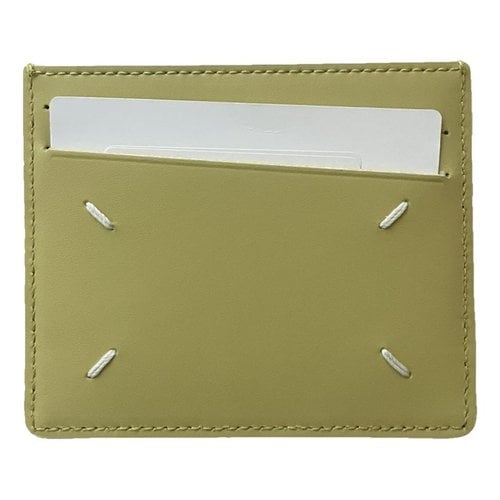 Pre-owned Maison Margiela Leather Card Wallet In Green