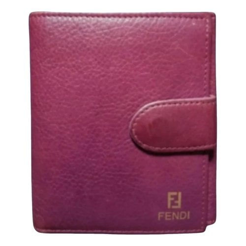 Pre-owned Fendi Leather Wallet In Purple