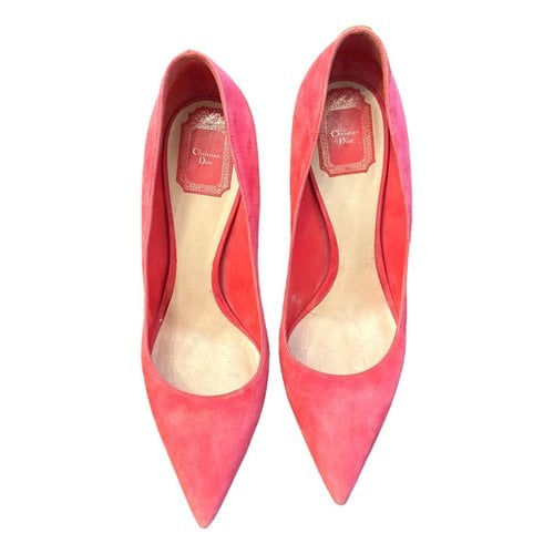 Pre-owned Dior D-stiletto Leather Heels In Orange
