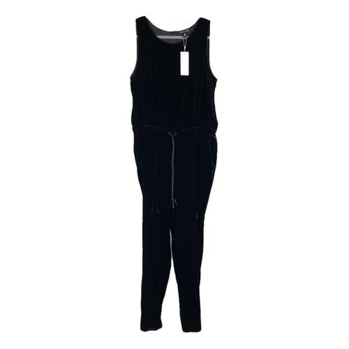 Pre-owned Eileen Fisher Velvet Jumpsuit In Black