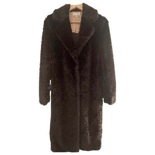 Pre-owned Patrizia Pepe Faux Fur Coat In Black