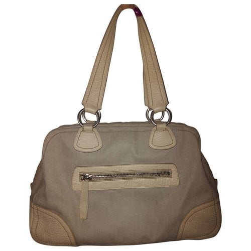 Pre-owned Miu Miu Leather Handbag In Beige