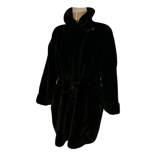Pre-owned Sonia Rykiel Faux Fur Coat In Black