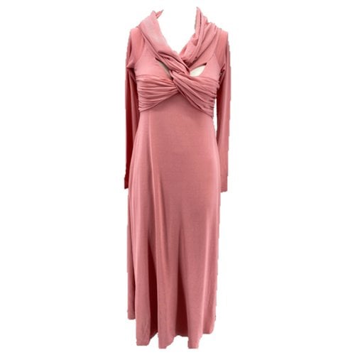 Pre-owned Khaite Silk Maxi Dress In Pink