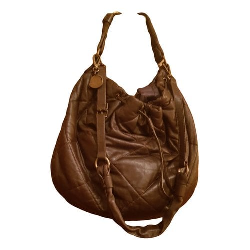 Pre-owned Moncler Vinyl Handbag In Brown