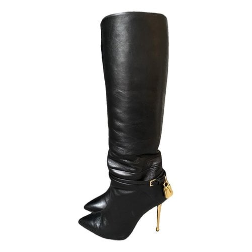 Pre-owned Tom Ford Leather Boots In Black