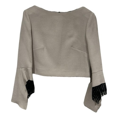 Pre-owned Roland Mouret Wool Blouse In Grey