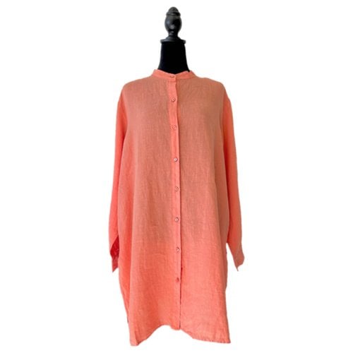 Pre-owned Eileen Fisher Linen Shirt In Orange