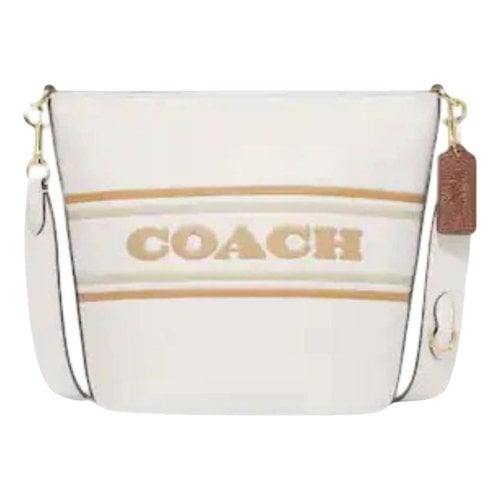 Pre-owned Coach Leather Crossbody Bag In White