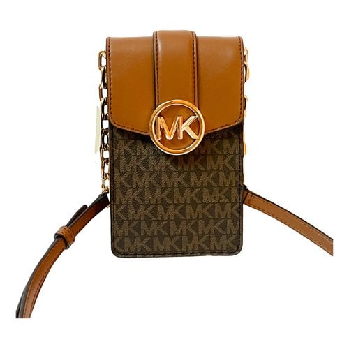 Pre-owned Michael Kors Vegan Leather Crossbody Bag In Brown