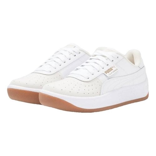 Pre-owned Puma Leather Lace Ups In White