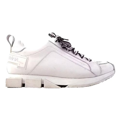 Pre-owned Dolce & Gabbana Leather Trainers In White