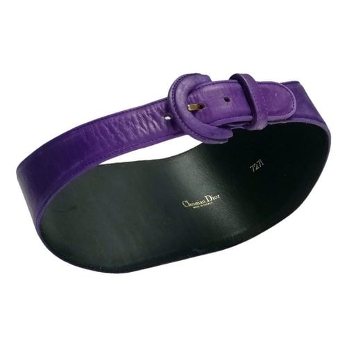Pre-owned Dior Leather Belt In Purple