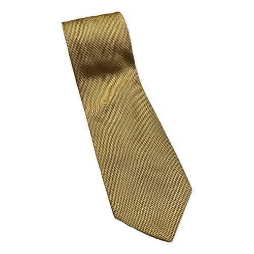 Pre-owned Dior Silk Tie In Gold