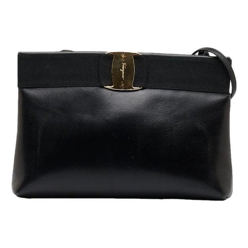 Pre-owned Ferragamo Leather Crossbody Bag In Black