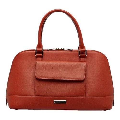 Pre-owned Burberry Leather Handbag In Orange