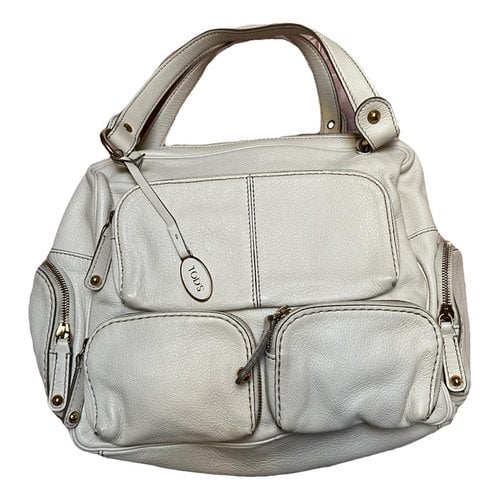 Pre-owned Tod's Leather Handbag In White