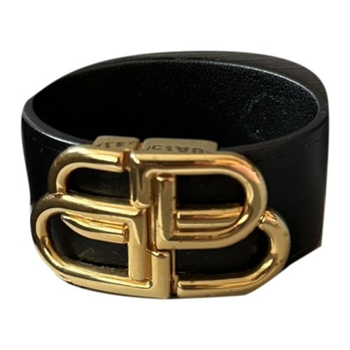 Pre-owned Balenciaga Leather Bracelet In Black
