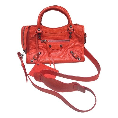 Pre-owned Balenciaga Classic Metalic Leather Handbag In Orange