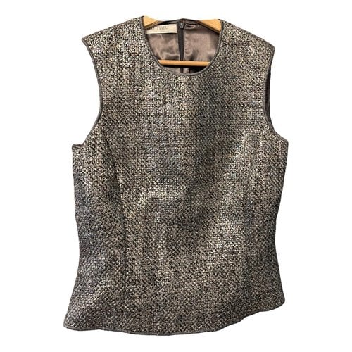 Pre-owned Miu Miu Tweed Vest In Anthracite