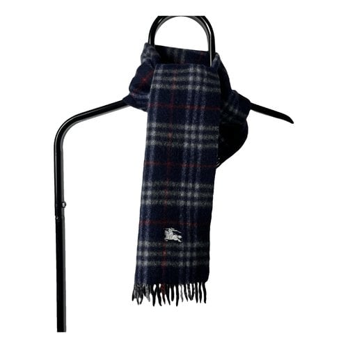 Pre-owned Burberry Cashmere Scarf & Pocket Square In Navy